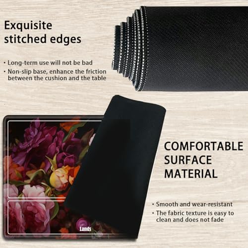 Board Game Mat TCG Playmat Plus 50 Pcs Card Sleeves, 24 x 14 inches Table Mats Games Mousepad with Zones Smooth Surface for MTG RPG CCG Trading Card Game Play Mats, Canvas Flower - color: Canvas Flower, size: Zone 1