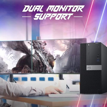 Dell Gaming Desktop Tower Computer PC – Intel Core i5-6500 – 32GB RAM – 1TB SSD – GeForce GTX 1050 Ti – New 24" Monitor – RGB Keyboard & Mouse – RGB Speakers – Wi-Fi – Windows 11 Pro (Renewed)