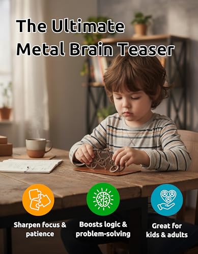 Bicycle Puzzle by Sharp Brain Zone – Premium Durable Metal Brainteaser | Challenging 3D Mechanical Logic Game, Focus & Stress Relief Tool, Travel Brain Teaser & Unique Gift for Puzzle Lovers - style: Bicycle