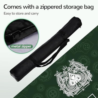 70 x 35 Inch Poker Mat for Table, Texas Hold'em Poker Table Top Mat with Carrying Bag, Waterproof Anti-Slip Rubber Blackjack Mat for Home Game Nights Up to 8 Players - color: Dark Green-blackjack