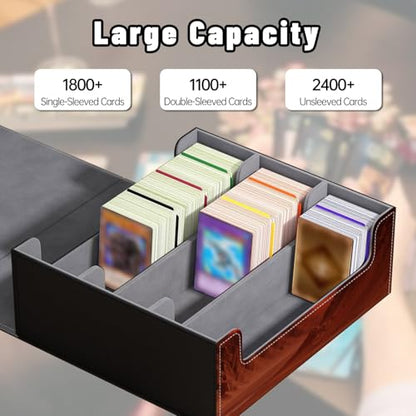 DEGDFSGR Card Game Storage Box for TCG MTG Commander Deck Box MTG Card Box Organizer Trading Card Case Magnetic Closure Creative Pattern Up to 2400 Cards, Fiery Frost Dragon - color: Fiery Frost Dragon