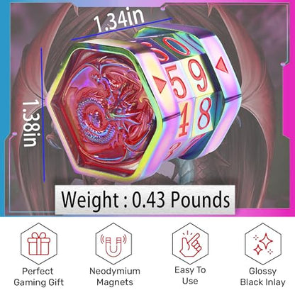 Dragon Engraved Metal MTG Life Counter, 0-99 Dial for Commander EDH Games | Metal, smooth precision dial, works for MTG, Magic TCG, DND TTRPG, board games, ideal for FNM and tabletop game nights