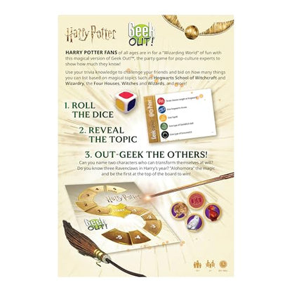 Geek Out! Harry Potter Trivia Game, Test Your Wizarding World Knowledge by Challenging Your Opponents with 600 Magical Trivia Questions/Prompts, Fun Potterhead Party Game, Officially Licensed