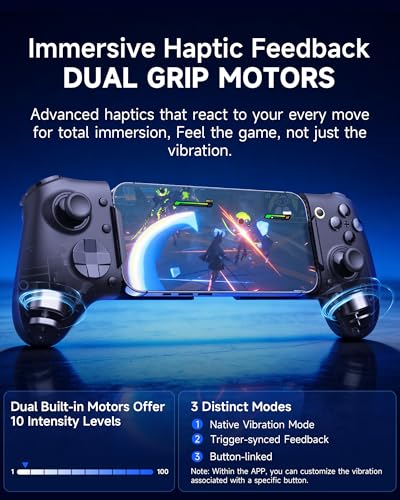 EasySMX M20 Phone Gaming Controller for Android, iPhone 15/16/17 & iPad Mini 6/7, Dual ABXY Switch, Hall Anti-Drift Joysticks, Dual Triggers, 1000Hz Polling Rate, Plug And Play. Play Mine-craft, Genshin-Impact,COD,Black. - color: Black