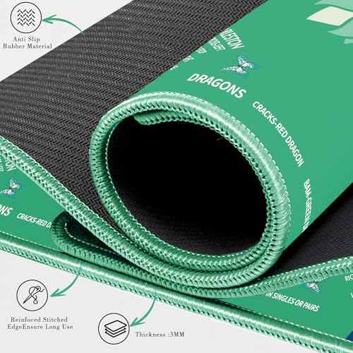 Mahjong Mat with Lotus & Butterfly Pattern, Anti-Slip Noise Reduction Rubber Gaming Mat, 32.4 x 32.4 Inch Light Green, Foldable Table Cover for Mahjong, Poker & Board Games - color: Light Green