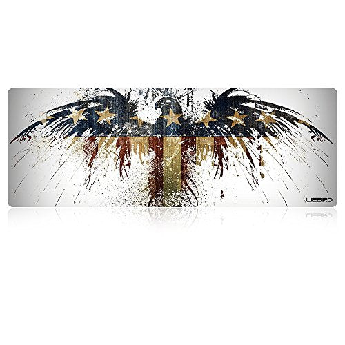 LIEBIRD® Extended XXXL Gaming Mouse Pad -31.5Lx11.8Wx0.12H- Portable with Extended XXL Size - Non-Slip Rubber Base - Special Treated Textured Weave with Precision Control (Eagle Flag) - color: Eagle Flag-XXL