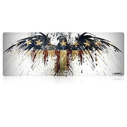 LIEBIRD® Extended XXXL Gaming Mouse Pad -31.5Lx11.8Wx0.12H- Portable with Extended XXL Size - Non-Slip Rubber Base - Special Treated Textured Weave with Precision Control (Eagle Flag) - color: Eagle Flag-XXL