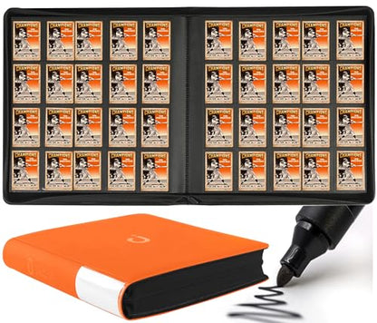Premium 2000 Pocket Card Binder - 20 Pocket Trading Card Binder with Sleeves Fits 2000 Cards, Ringless Card Album for TCG - Model A，Bright Orange - color: 20P - Bright Orange