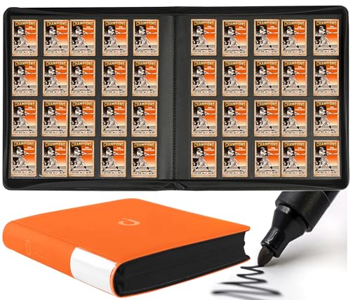 Premium 2000 Pocket Card Binder - 20 Pocket Trading Card Binder with Sleeves Fits 2000 Cards, Ringless Card Album for TCG - Model A，Bright Orange - color: 20P - Bright Orange