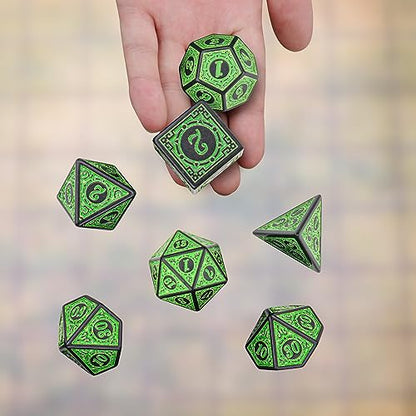 Coyeekn 35Pcs Retro DND Polyhedral Dice Set with Storage Pouch | 5 Complete Polyhedral Dice Sets (D4-D20), Great for D&D, MTG & Tabletop RPG Games - color: 35pcs-retro Sets