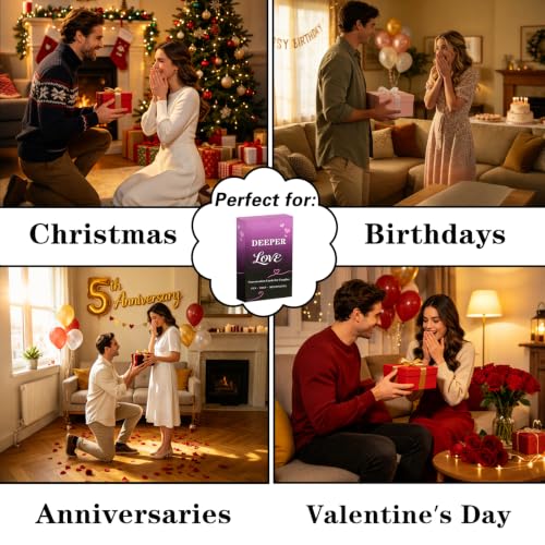 Couples Conversation Cards - 54 Questions to Deepen Connection | 3 Levels of Relationship Conversations from Fun to Vulnerable, Date Night Game, Romantic Gift for Couples - color: Couple Card
