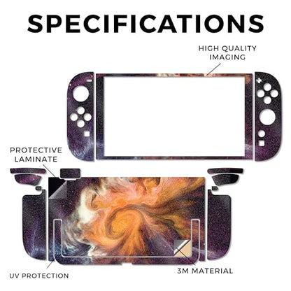 Glossy Glitter Gaming Skin Compatible with Nintendo Switch 2 Console Only - Swirl Galaxy - Premium 3M Vinyl Protective Wrap Decal Cover - Easy to Apply | Crafted in The USA by MightySkins - color: Swirl Galaxy, size: Switch 2 Console Skin Only, style: Glo