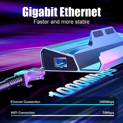 Docking Station for Steam Deck/ROG Ally, 7-in-1 Steam Deck Dock with HDMI 2.0,DP1.2 4K@60Hz, Gigabit Ethernet, 3 USB 3.0 and 100W PD Fast Charging Port, Compatible with Steam Deck