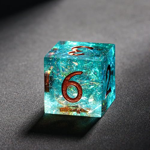 7PCS DND Dice Set,Handmade Sharp Edge Dice Set D&D RPG Polyhedral Die,for Dungeons and Dragons TTRPG Games Roleplaying Games Pathfinder,with Gift Box(Blue and Black) - color: Blue and Black