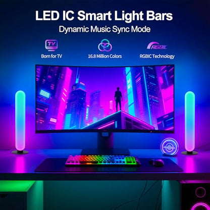 RGB Light Bar,Smart LED Light Bar for Room,16 Million Colors,Three Control Modes,Dynamic Music Sync Mode,213 Preset Modes,USB Interface