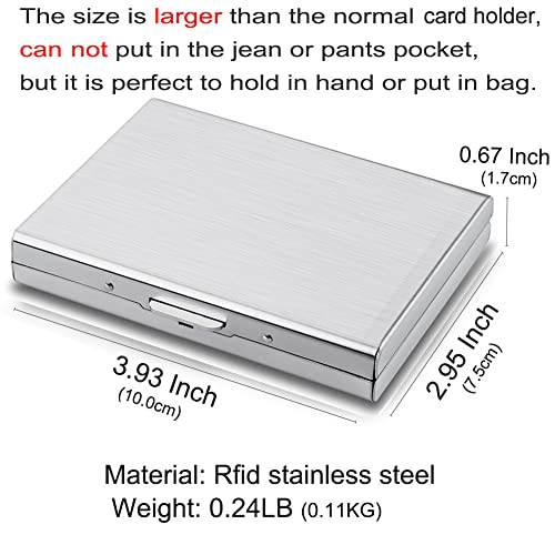 RFID Credit Card Holder Protector Metal Credit Card Wallet Business Card Holder for Men Women Gift Box Package (Silver) - color: 01 Silver