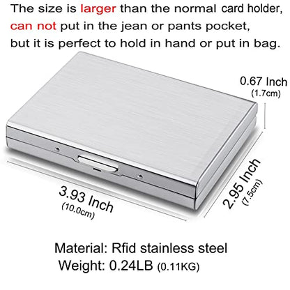 RFID Credit Card Holder Protector Metal Credit Card Wallet Business Card Holder for Men Women Gift Box Package (Silver) - color: 01 Silver