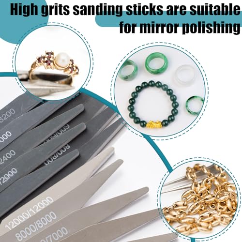Honoson 20 Pcs Sanding Sticks for Plastic Models 3D Print Polishing Sticks Assorted Metal and Wood Sanding Tools Accessory for Model Craft Amateur Beginner(Low Grits and High Grits,Double Angle Shape) - style: Double Angle Shape
