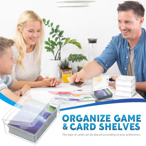 12 Pcs Playing Card Boxes Clear Plastic Deck Cases Trading Card Storage Boxes Game Cases Holder 4.05 x 2.91 x 1.35 Inch