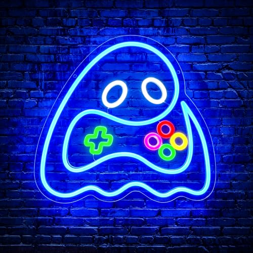 Ghost Game Neon Sign for Wall Decor Light Up Sign Led Signs for Room Party Home Wall Decor USB Powered - color: Ghost Game