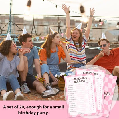 Birthday Party Games - Who Knows Her Best, Who Know The Birthday Best, Party Games for Women, Set of 20 Cards, Age 15+ - FS266 - color: Birthday 2