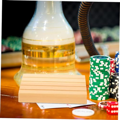2pcs Wooden Card Holder Display Stand Simplistic Wooden Base for Game Cards and Smooth Design for Easy Use
