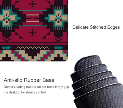 Southwest American Ethnic Pattern Desk Mat, Extended Big Mouse Mat for Home and Office, Large Gaming Mousepad Laptop Keyboard Mat with Non-Slip Rubber Base, Stitched Edges (31.50"x11.8"x0.12") - color: Southwest American Ethnic Pattern