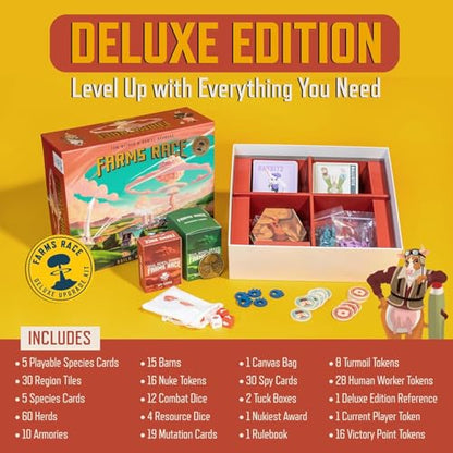 Deluxe Edition – Premium Strategy Board Game for Adults & Family, 2–5 Players, 1-2 Hours, Resource Management, Area Control, Asymmetric Powers w/Nuclear Farm Animals, Great for Game Night