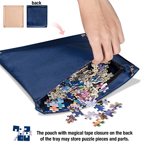 Lavievert 1000 Piece Jigsaw Puzzle Board with Padded Cover, Portable Case with 4 Sorting Trays & Detachable Board, Puzzle Caddy Storage Saver with Non-Slip Surface for Adults - size: Up to 1000 pcs