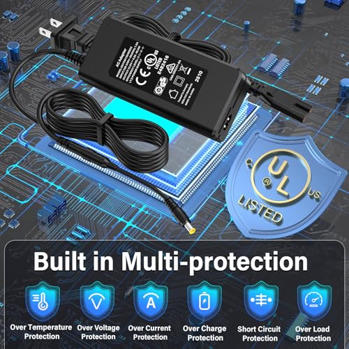 12V DJ Controller Charger Replacement Compatible with Pioneer DJ DDJ-FLX10 | Power Cord AC Adapter Fit for Pioneer DDJ 4-Channel 4 Channel DDJFLX10 FLX10 Performance DJ Controller Charging Plug Cable