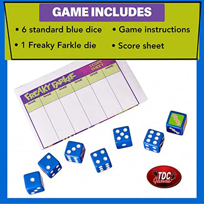 TDC Games Freaky Farkle Travel Dice Game - size: 5 x 3.75 x 0.75 inches