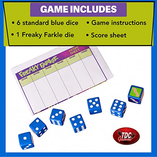 TDC Games Freaky Farkle Travel Dice Game (Pack of 2) - size: 5 x 3.75 x 0.75 inches (Pack of 2)