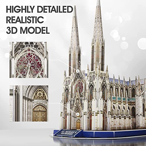 CubicFun St. Patrick's Cathedral New York 3D Puzzle, 117 Pieces, Ages 10+ - style: 1 USA | St. Patrick's Cathedral