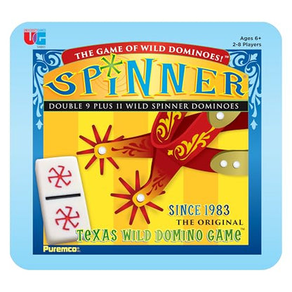 University Games, Spinner Game of Wild Dominoes in On-the-go Travel Tin , for 2 to 8 Players Ages 6 and Up