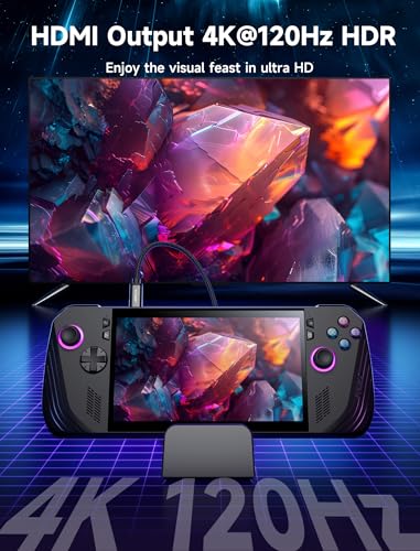 JSAUX Docking Station for ROG Xbox Ally X (2025)/ROG Ally X/ROG Ally/Steam Deck/Legion Go/Legion Go S, 6-in-1 Dock with HDMI 4K@120Hz, Gigabit Ethernet, USB A & USB C 3.2 Gen 1, 100W Charging - HB0609 - color: Black