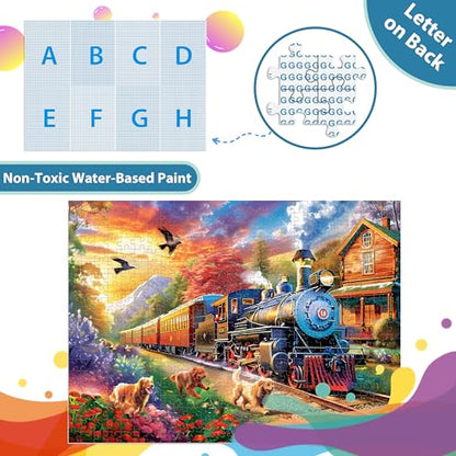 500 Piece Puzzles for Adults, Jigsaw Puzzles 500 Pieces, Dogs Puzzle 500 Pieces for Adults, Train Jigsaw Puzzle Funny Challenging, Great Gift for Family Friends, 21 x 15 in - style: Train Puzzle