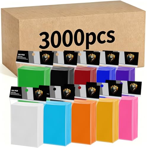 3000 Counts Card Sleeves for Trading Cards,10 Colors Deck Card Sleeve,Premium Matte Standard Size Card Protectors for MTG,CCG,TCG Playing Game Cards, Football Card,Sports Cards (10Colors 3000ct) - color: 10colors 3000pcs
