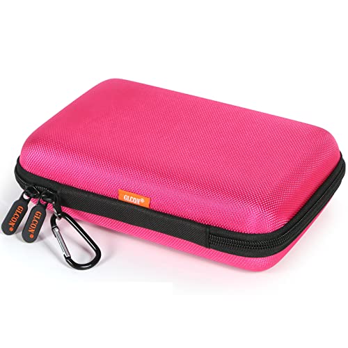 Electronics Tech Organizer Portable Travel Case, Protective Carrying Case | for External Hard Drive, Phone Charger, Power Bank, Small Gadgets Storage Pouch Bag - color: Deep Pink