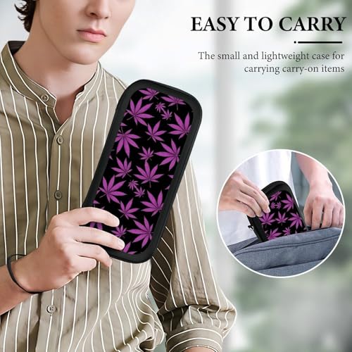 Portable Hard Shell Case Compatible with Nintendo Switch, Shockproof Game Console Holder Bag with Carrying Straps, Purple Weedleaf Leaves - color: Design (220)