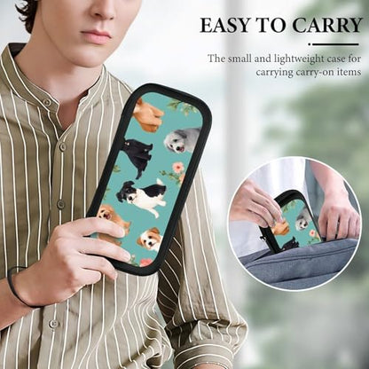 Game Console Storage Bag Compatible with Switch, Dogs Flowers Hard Shell Shockproof Travel Carrying Pouch with 15 Game Cartridges - color: Color(93)