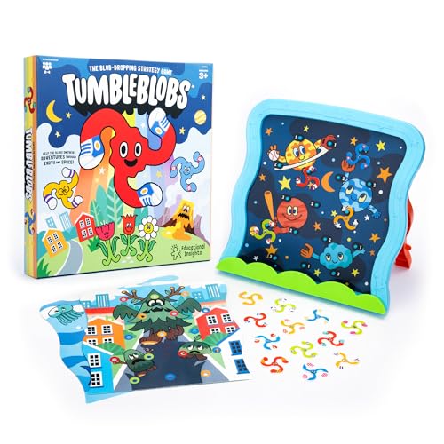Educational Insights Tumbleblobs - Toddler Board Games for 3 Year Olds, Strategy Board Games for Kids, Color-Matching and Counting Preschool Game, Skill-Building Turn-Taking Game, 1-2 Players