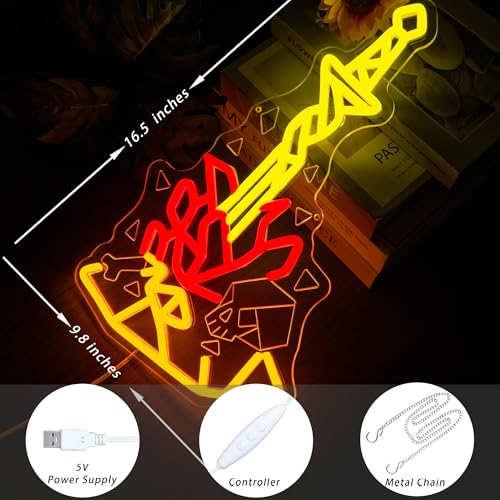 Dark Fantasy Neon Sign Bonfire LED Light for Gaming Room Man Cave Decor Dimmable USB Powered Wall Art, Cool Video Game Gift for Boyfriend Gamer(9.8 * 16.5inch) - style: Dark Fantasy