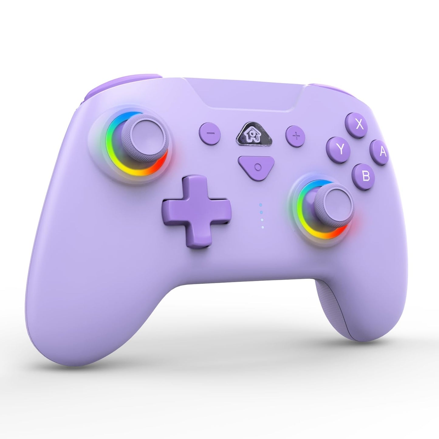 PeriphX Wireless Switch Controllers for Nintendo Switch,6-Axis Gyro,Turbo Function,7-Color RGB Lights,Compatible with Switch1/Switch2/PC (Wired)/iOS, All Functions Included with a Stylish Design and Cute Color - color: Purple
