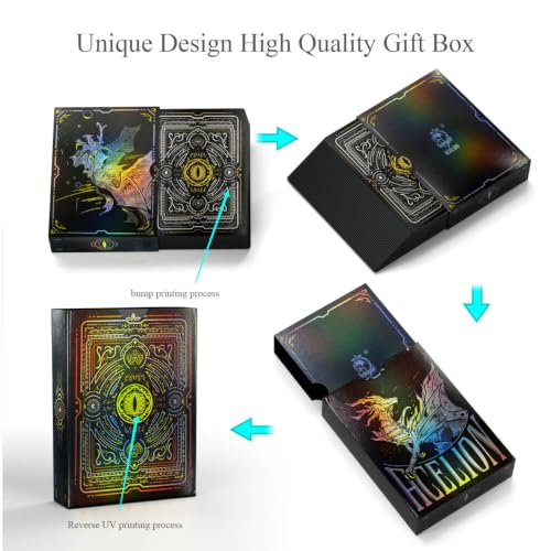 WJPC Easy Shuffling Plastic Waterproof Playing Cards,Cool Black Dragon Poker Cards for Game and Party, Deck of Cards（Dragon - color: 1215longkuan