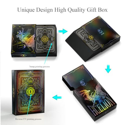 WJPC Easy Shuffling Plastic Waterproof Playing Cards,Cool Black Dragon Poker Cards for Game and Party, Deck of Cards（Dragon - color: 1215longkuan