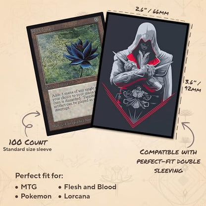 Blades Crossed - MTG Card Sleeves, 104ct, Standard Size, Smooth | Perfect for Double Sleeving, Smudge Resistant Matte Back, Standard 66x92mm - Compatible with Magic The Gathering & TCG Cards - color: Blades Crossed, size: Smooth
