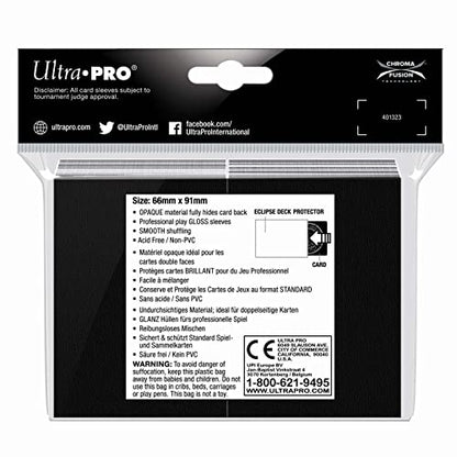 Ultra Pro Eclipse Gloss Standard Sleeves, 100 Pack - Smoke Grey, Polypropylene (PP), Ideal for Tournament Use - color: Smoke Grey