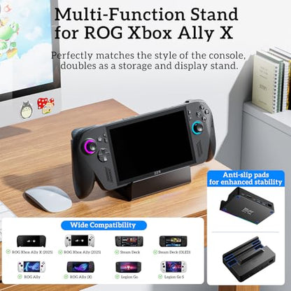 Docking Station for ROG Xbox Ally X, Steam Deck & Legion Go | TanReginal 6-in-1 Dock for ROG Ally with 4K@120Hz HDMI, Gigabit Ethernet, 100W PD Charging, Dual USB 3.2 Ports, RGB Lighting
