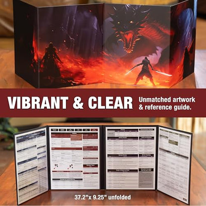 TIDYBOSS Dungeons and Dragons Expansion Set | 3 X Double Sides 24"x 36" Game Grid Mat | 6 Terrains with Lava, Sea, Forest, Cave, Swamp and Desert | Includes Dry Erase Markers, Eraser, Dice, Clips and
