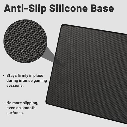 Glass Gaming Mouse Pad, Hard Mousepad for Gaming, 15.7” x 11.8” Ultra-Smooth Micro-Etched Surface Mousepad, Improved Precision & Speed, Anti-Slip Base, Black - color: Black, size: 15.7L x 11.8W inches